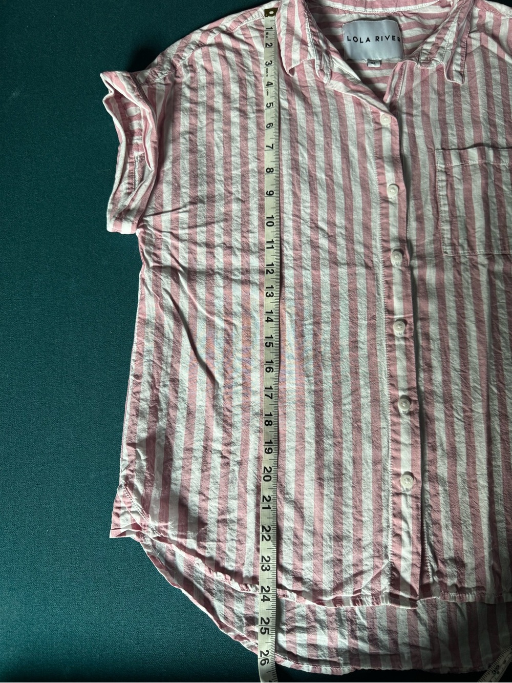 Lola River Women’s Medium Pink & White Striped Buttondown - Picture 8 of 8